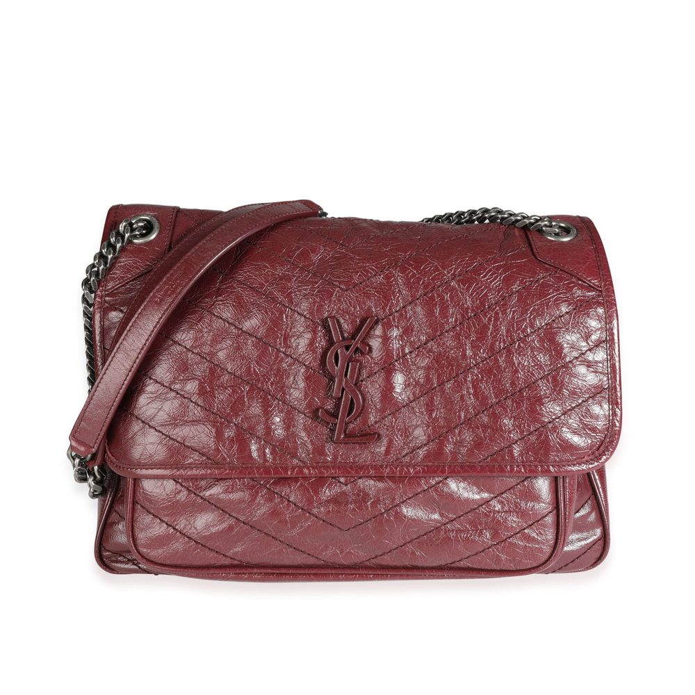 Saint Laurent Rouge Legion Matelassé Leather Large Niki Bag